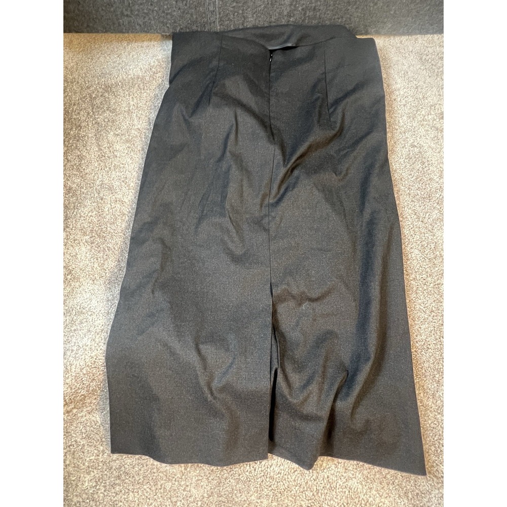 zara womens pencil straight long black skirt w/ side slit ruched size XXL - Picture 3 of 3